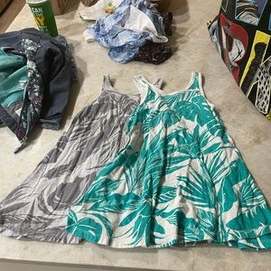 Cotton Tropical Leaf Dresses